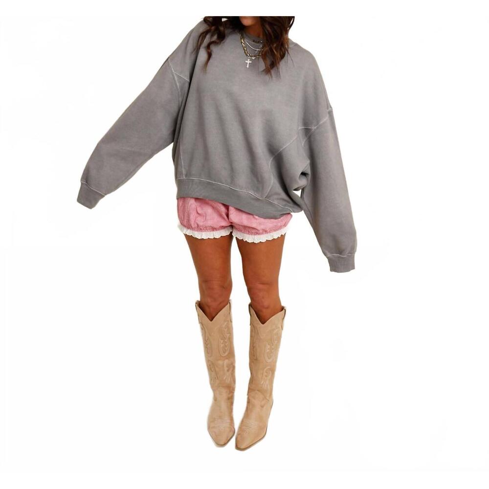 NEW TREND:NOTES notte crew oversized sweatshirt in charcoal